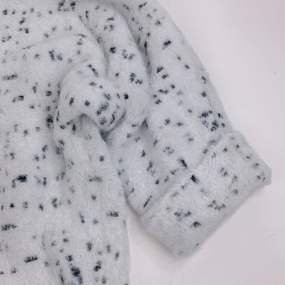 Calligraphie Soft Mock Turtleneck Sweater 3 Quarter sleeve Crop White Black XL - Picture 3 of 13